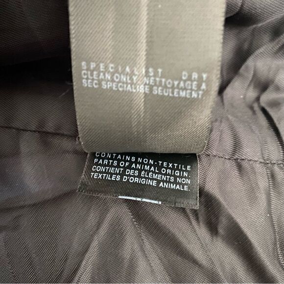 All Saints Black Wool Blend Quilted Moto Jacket with Leather Trim Size 8 - Picture 11 of 11